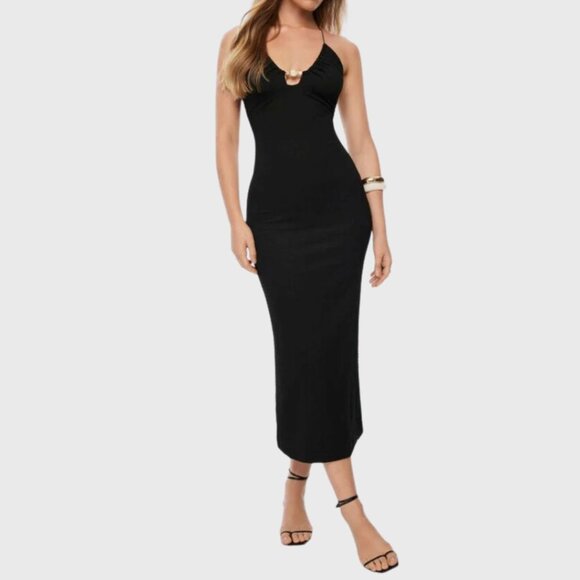 Black Beach Dress with Stone Detail - Picture 3 of 6